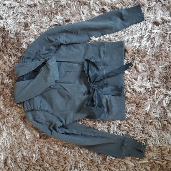 Bebe Embellished Hoodie Black And Gray Long Sleeves - Picture 3 of 9